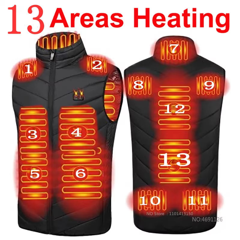 21 Areas Heated Vest Men Electric Heating Vest Usb Heated Jacket Heated Vest Women Heated Bodywarmer Heated down Jacket Winter