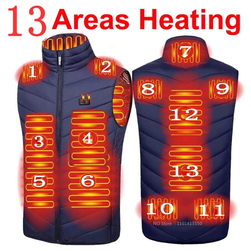 21 Areas Heated Vest Men Electric Heating Vest Usb Heated Jacket Heated Vest Women Heated Bodywarmer Heated down Jacket Winter