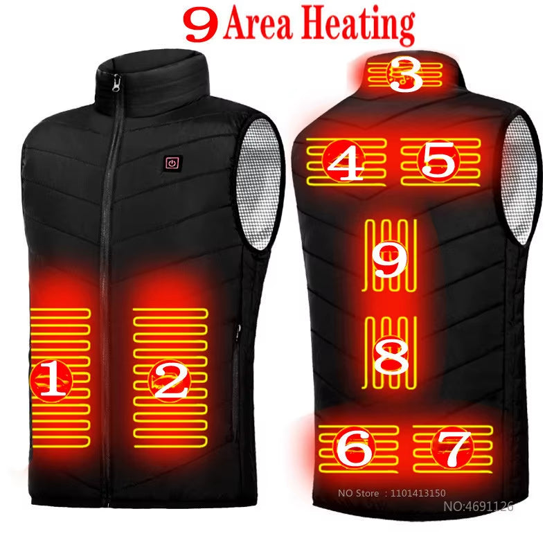 21 Areas Heated Vest Men Electric Heating Vest Usb Heated Jacket Heated Vest Women Heated Bodywarmer Heated down Jacket Winter