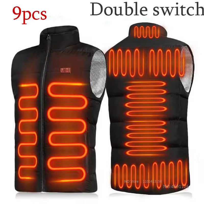 21 Areas Heated Vest Men Electric Heating Vest Usb Heated Jacket Heated Vest Women Heated Bodywarmer Heated down Jacket Winter