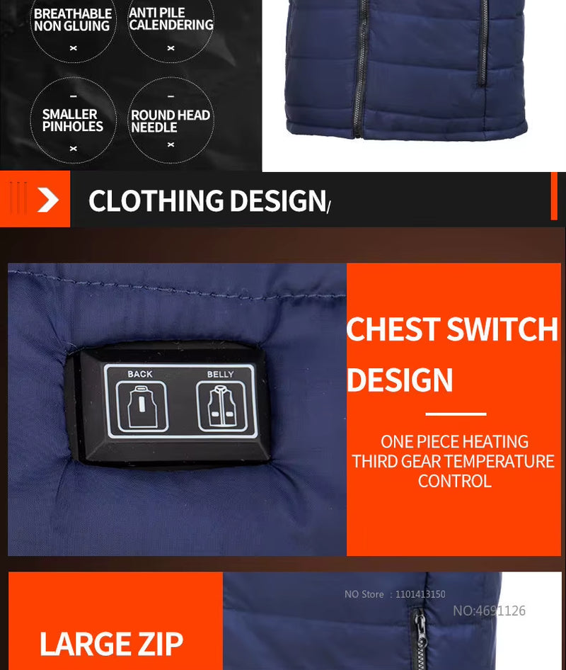 21 Areas Heated Vest Men Electric Heating Vest Usb Heated Jacket Heated Vest Women Heated Bodywarmer Heated down Jacket Winter
