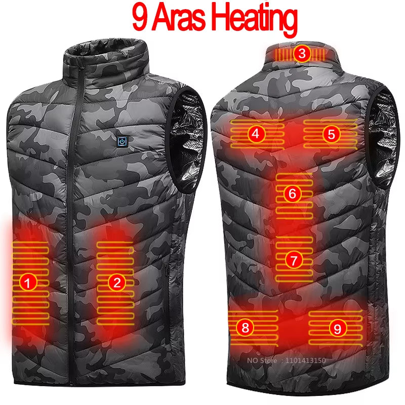 21 Areas Heated Vest Men Electric Heating Vest Usb Heated Jacket Heated Vest Women Heated Bodywarmer Heated down Jacket Winter