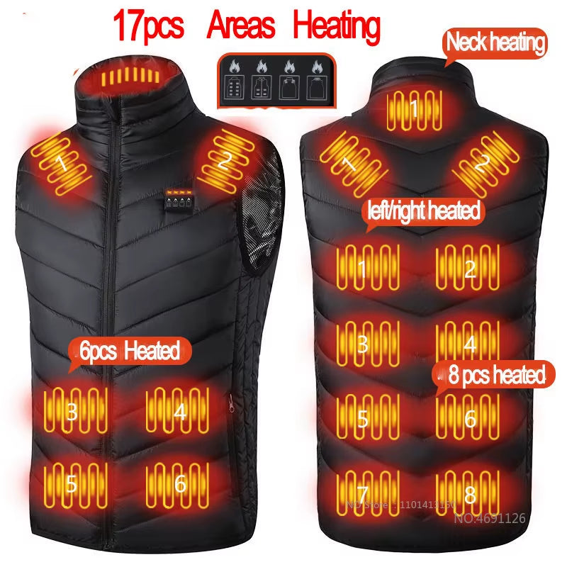 21 Areas Heated Vest Men Electric Heating Vest Usb Heated Jacket Heated Vest Women Heated Bodywarmer Heated down Jacket Winter