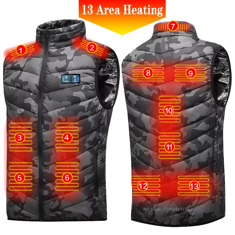 21 Areas Heated Vest Men Electric Heating Vest Usb Heated Jacket Heated Vest Women Heated Bodywarmer Heated down Jacket Winter